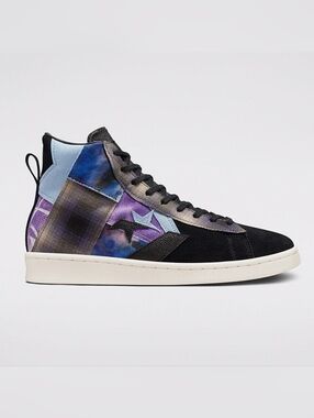 Converse Pro Leather Hi Oubre JR Mens Size 10 Patchwork Suede Black Purple Shoes